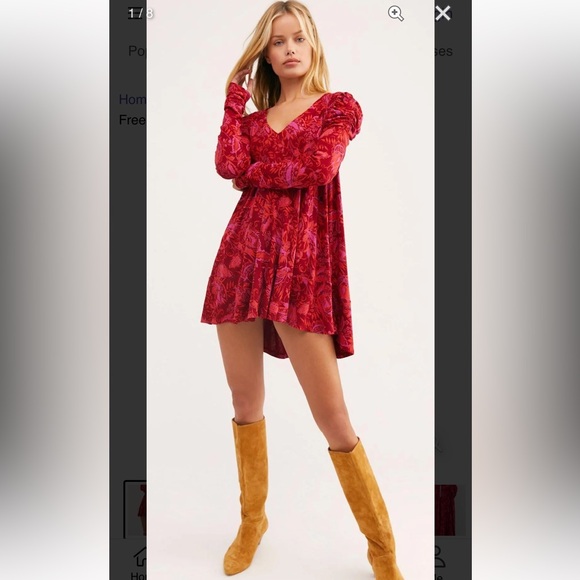 Free People Hello Lover Swing Tee Tunic Top w Puffed Shoulders + MEASUREMENTS! - Picture 2 of 14